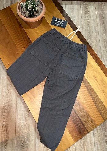 Haki Modern Keten Pantolon Yüksek Kalite - Görsel 5