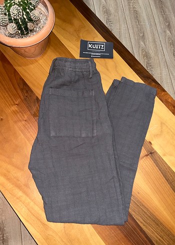 Haki Modern Keten Pantolon Yüksek Kalite - Görsel 3