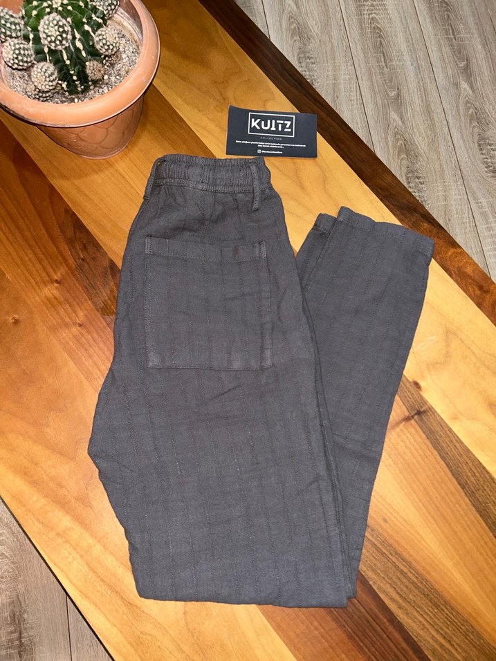 Haki Modern Keten Pantolon Yüksek Kalite - Görsel 3