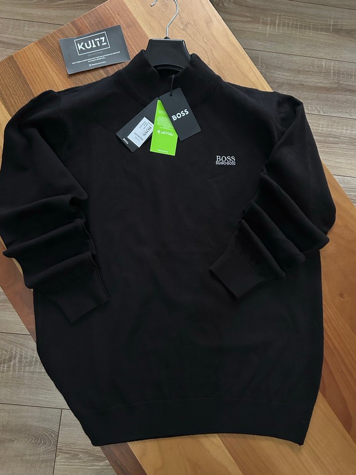 BOSS Hugo Erkek Siyah Casual Boğazlı Sweatshirt - Görsel 2