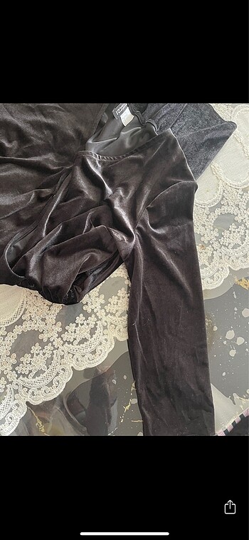 xl Beden H&M SİYAH KADİFE KISA ELBİSE