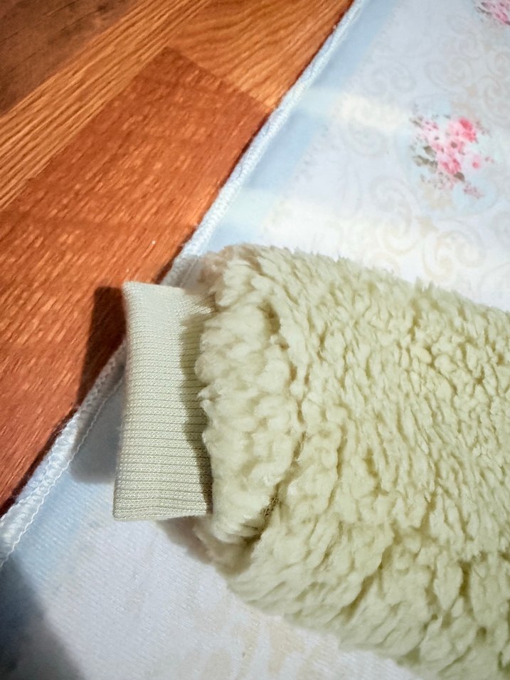 Bej Bebek Tulum, Peluş Detaylı Kapüşonlu - Görsel 3