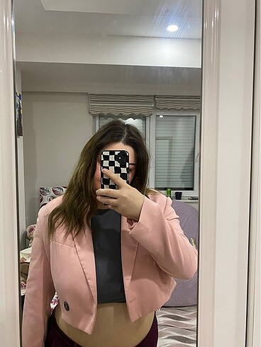 l Beden pembe Renk Blazer ceket