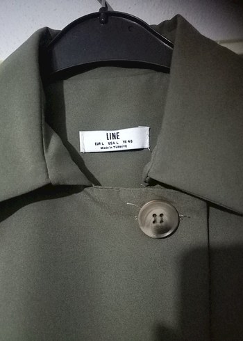 haki yeşil Kısa Boy Pileli Hamile Ceketi - Görsel 5