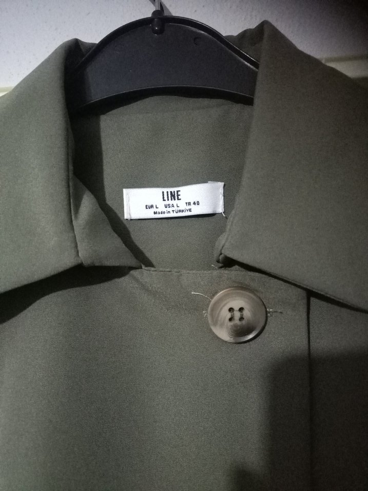 haki yeşil Kısa Boy Pileli Hamile Ceketi - Görsel 5