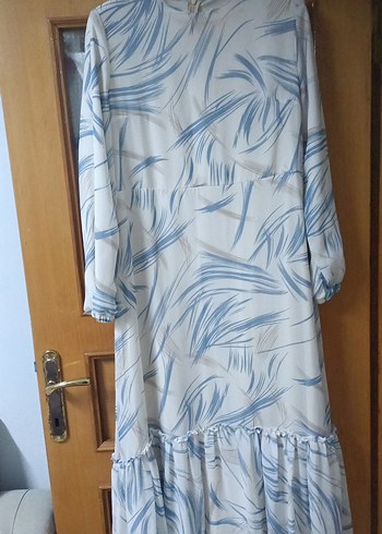 Mavi Uzun Salaş Bohem Elbise - Görsel 2