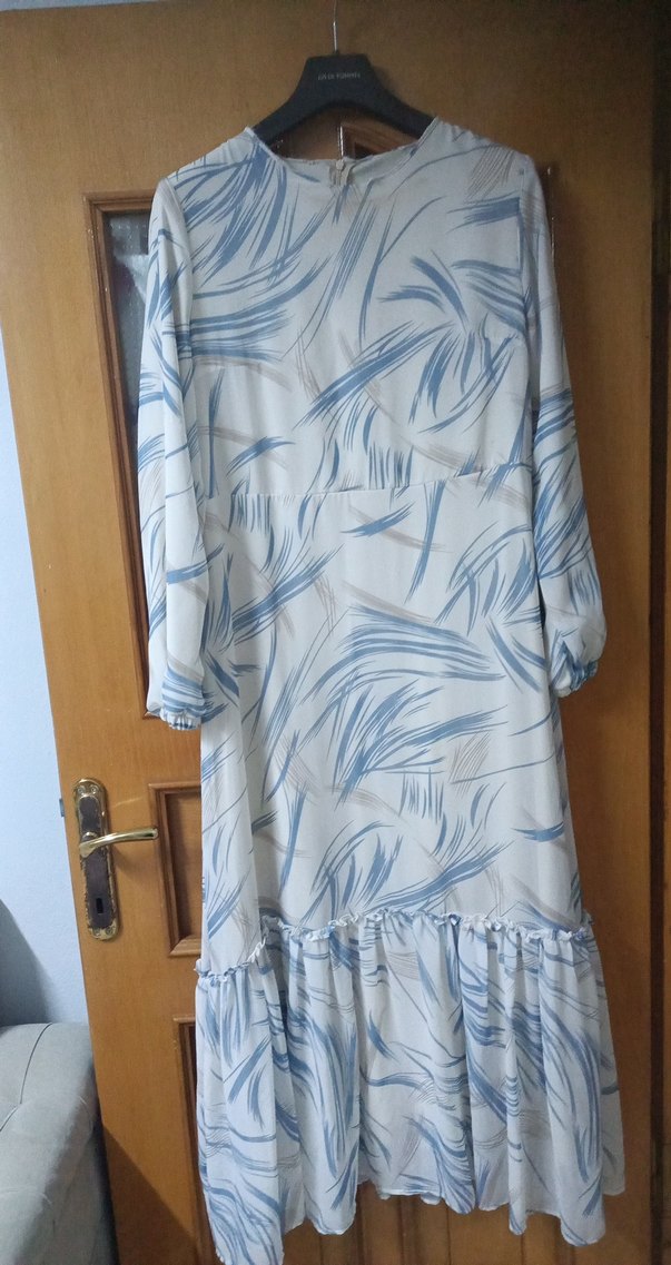 Mavi Uzun Salaş Bohem Elbise - Görsel 2