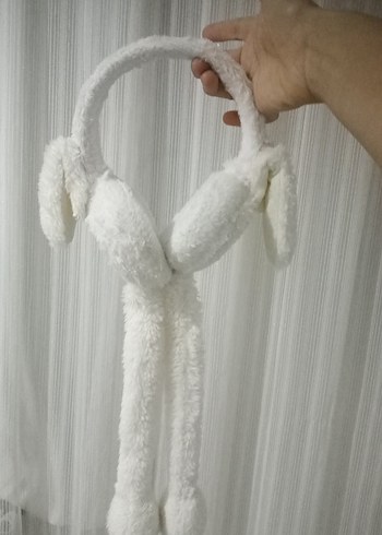 Beyaz Kürklü çocuk kulaklık - Görsel 3