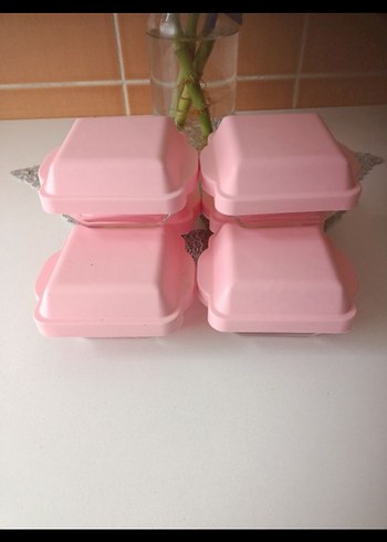 Pastel Pembe Kapaklı Saklama Kapları Seti - Görsel 4