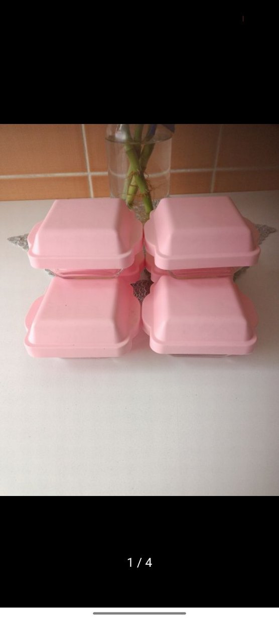 Pastel Pembe Kapaklı Saklama Kapları Seti - Görsel 4