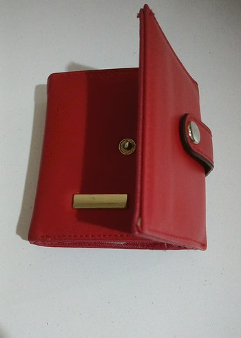 Kırmızı Deri Kadın Cüzdanı Tokalı - Görsel 2