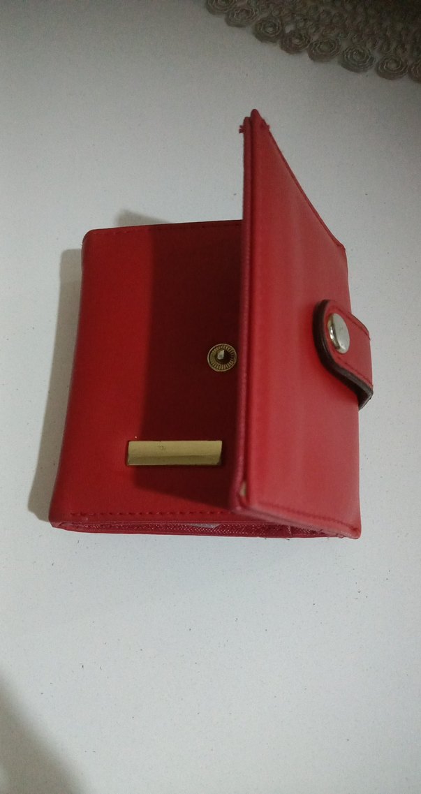 Kırmızı Deri Kadın Cüzdanı Tokalı - Görsel 2