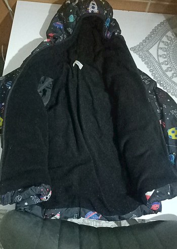 Çocuk Kapüşonlu Uzay Baskılı Mont - Görsel 3