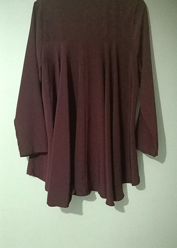 Bordo Midi Hamile Kabanı V Yakalı - Görsel 3