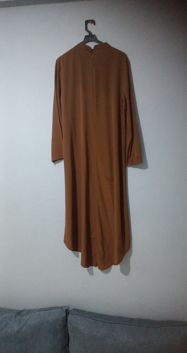 karamel Uzun Kollu Salaş Tunik - Görsel 4