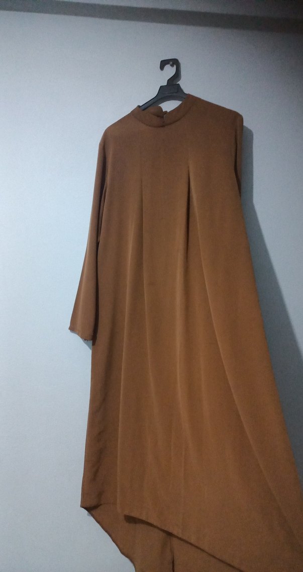 karamel Uzun Kollu Salaş Tunik - Görsel 2