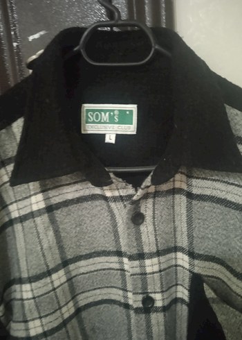 Gri Ekose Düğmeli Erkek Gömlek - Görsel 2