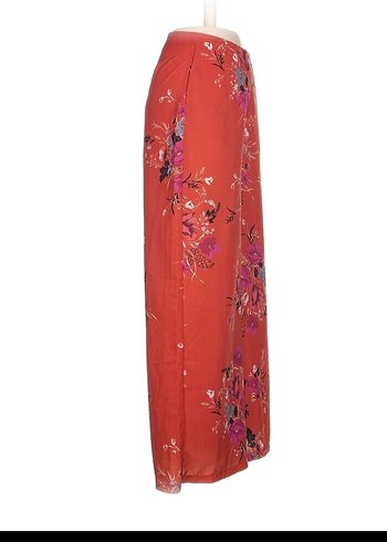 Kırmızı Çiçek Desenli Bol Kesim Uzun Kadın Pantolon - Görsel 2