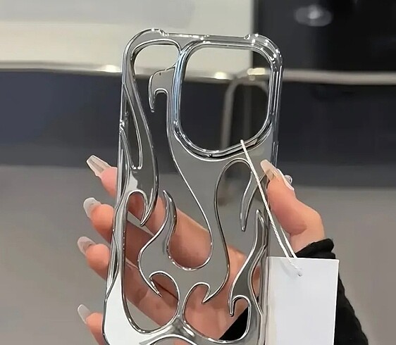 İphone 11 İçin Metalik Desenli Y2K Telefon kılıfı