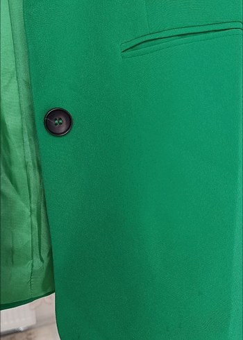 Düğmeli Yeşil Kadın Blazer Ceket - Görsel 3