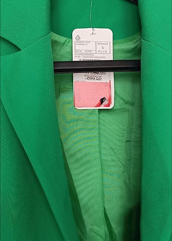 Düğmeli Yeşil Kadın Blazer Ceket - Görsel 2