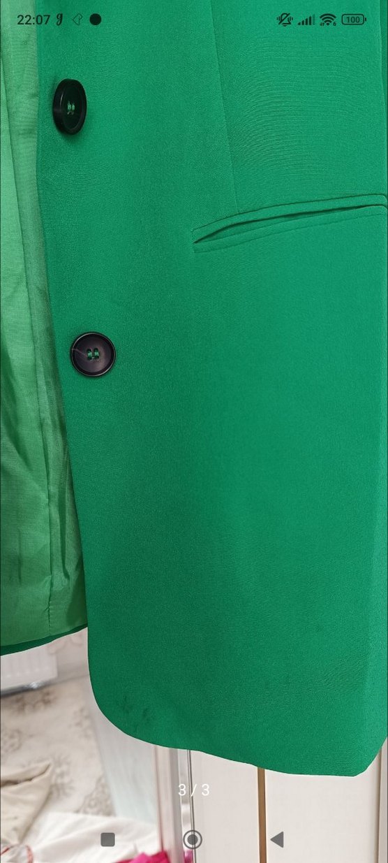 Düğmeli Yeşil Kadın Blazer Ceket - Görsel 3