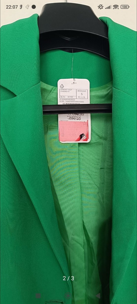 Düğmeli Yeşil Kadın Blazer Ceket - Görsel 2