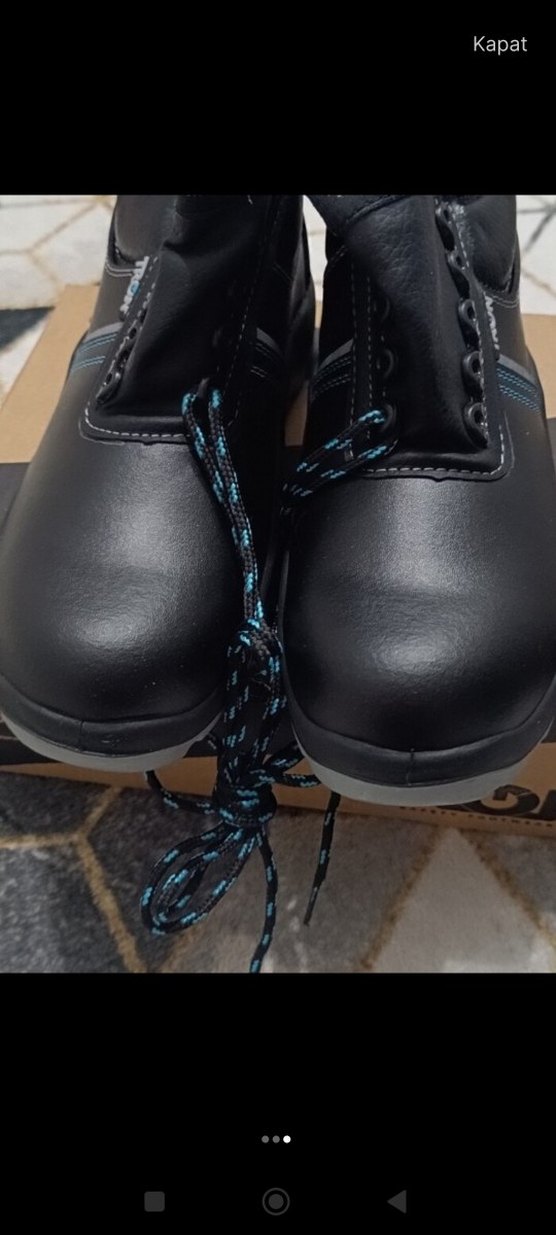 Erkek Siyah Bağcıklı Kauçuk Bot - Görsel 2