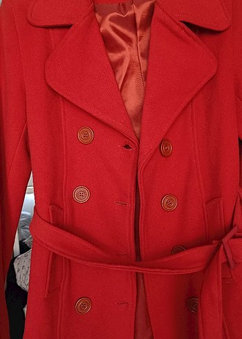 Karya kırmızı çift düğmeli kaban - Görsel 2