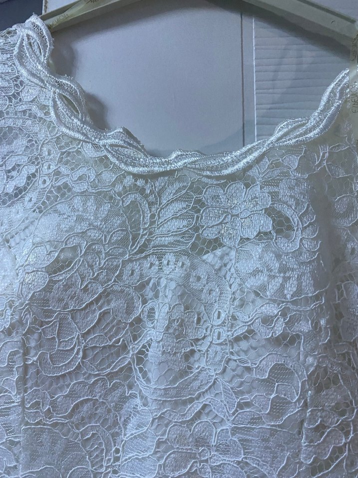 Beyaz Dantel Uzun Kollu Bohem Elbise - Görsel 5