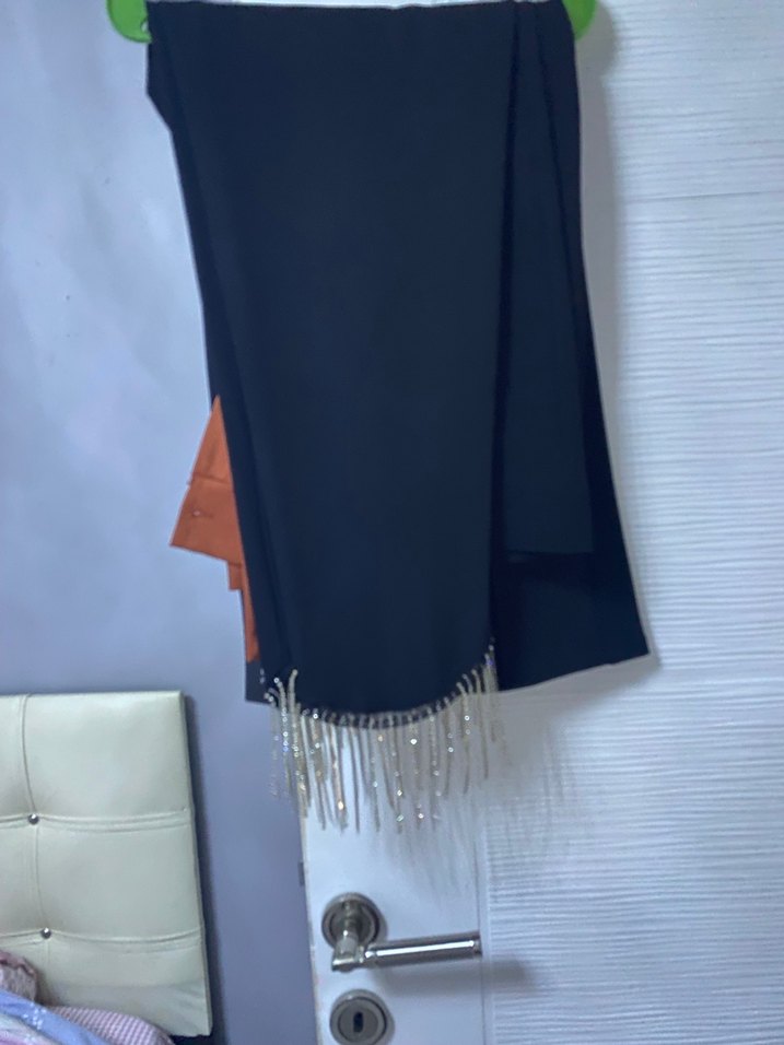 Parlak Zincir Detaylı Siyah Kadın El Zinciri - Görsel 2