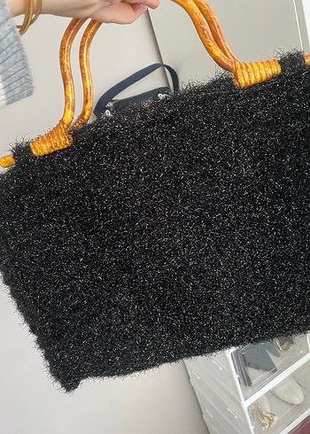 Çiçek Desenli Örgü Bohem Kadın Çantası - Görsel 2