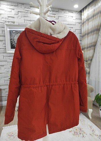 Turuncu İçi Yünlü Mont - Görsel 2