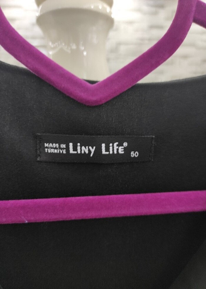 Siyah ince kumaş elbise  - Görsel 3