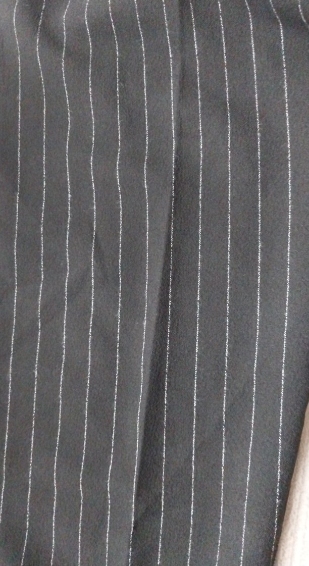 Kadın Siyah Çizgili Pilili Kumaş Pantolon - Görsel 3