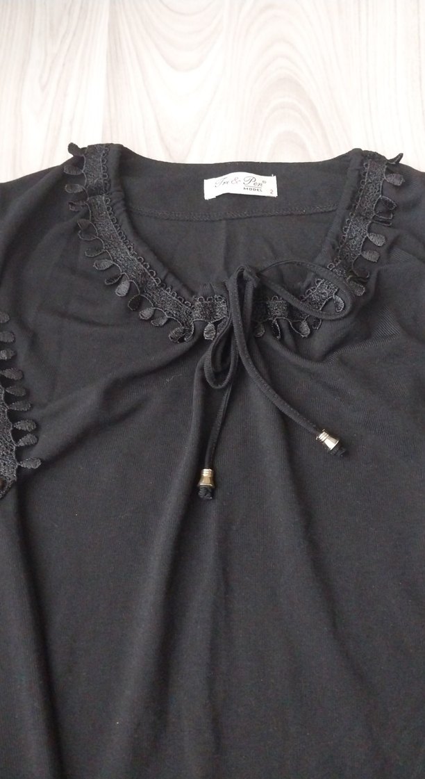 Siyah Uzun Kollu Kadın Bluz - Görsel 2