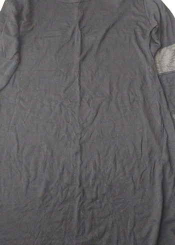 Siyah Rahat Penye Kumaş Uzun Kollu Tunik - Görsel 3