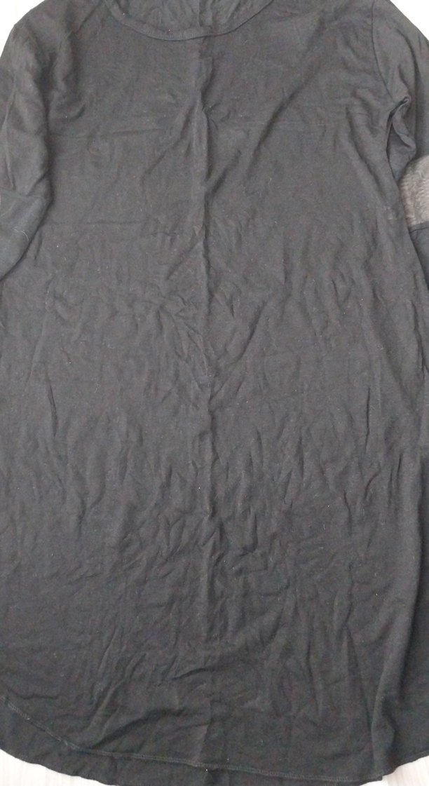 Siyah Rahat Penye Kumaş Uzun Kollu Tunik - Görsel 2