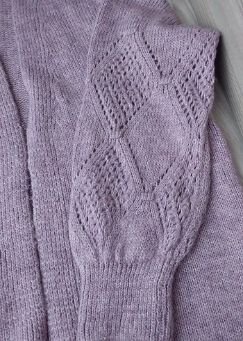 Bohem Tarz Mor Örgü Kadın Hırka - Görsel 2
