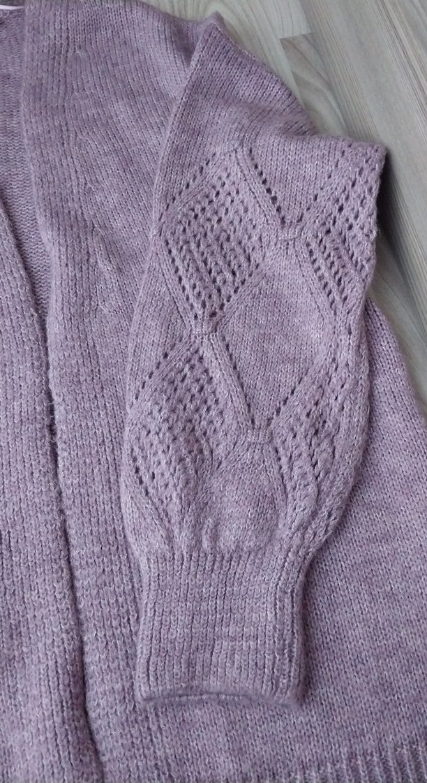 Bohem Tarz Mor Örgü Kadın Hırka - Görsel 2