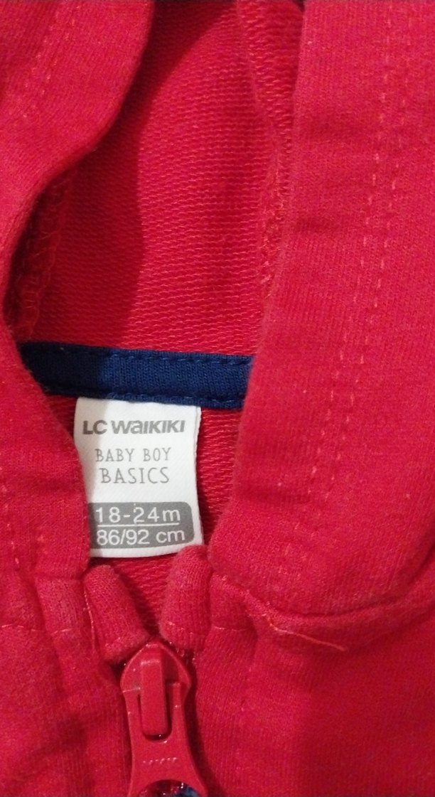 Kırmızı Kapüşonlu Erkek Çocuk Yeleği - Görsel 2