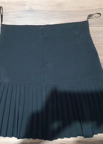 Diğer Siyah Pileli Mini Etek