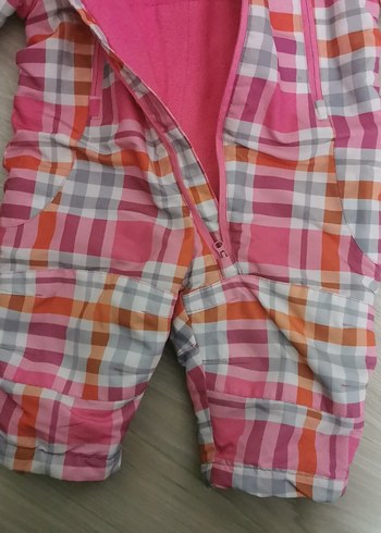 Kapüşonlu Fermuarlı Kız Bebek Kar Tulumu - Görsel 4