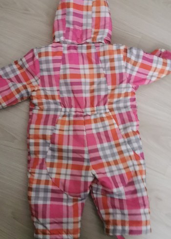 Kapüşonlu Fermuarlı Kız Bebek Kar Tulumu - Görsel 7