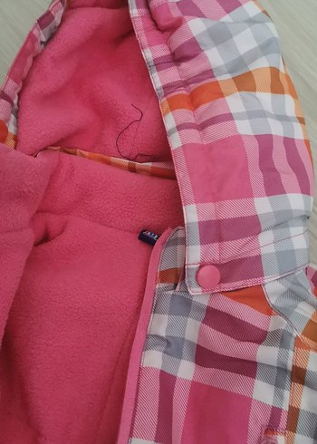 Kapüşonlu Fermuarlı Kız Bebek Kar Tulumu - Görsel 6