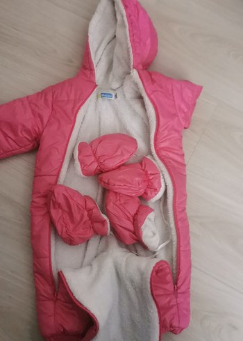 Renkli Baskılı Pembe Bebek Kız Tulumu - Görsel 6