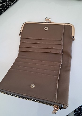 Bej Deri Tokalı Kadın Portföy Cüzdan - Görsel 2
