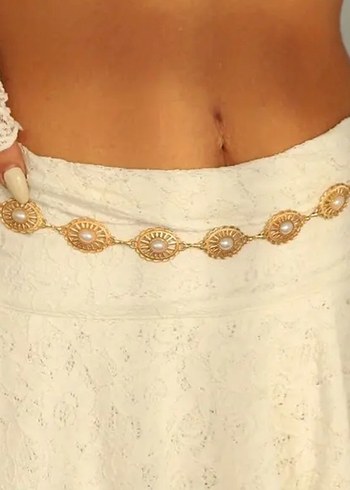 İnci Detaylı vintage/modern Bohem Kemer