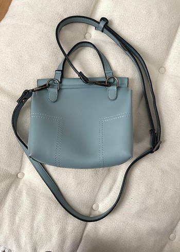 Mavi suni deri kadın çantası - Görsel 2