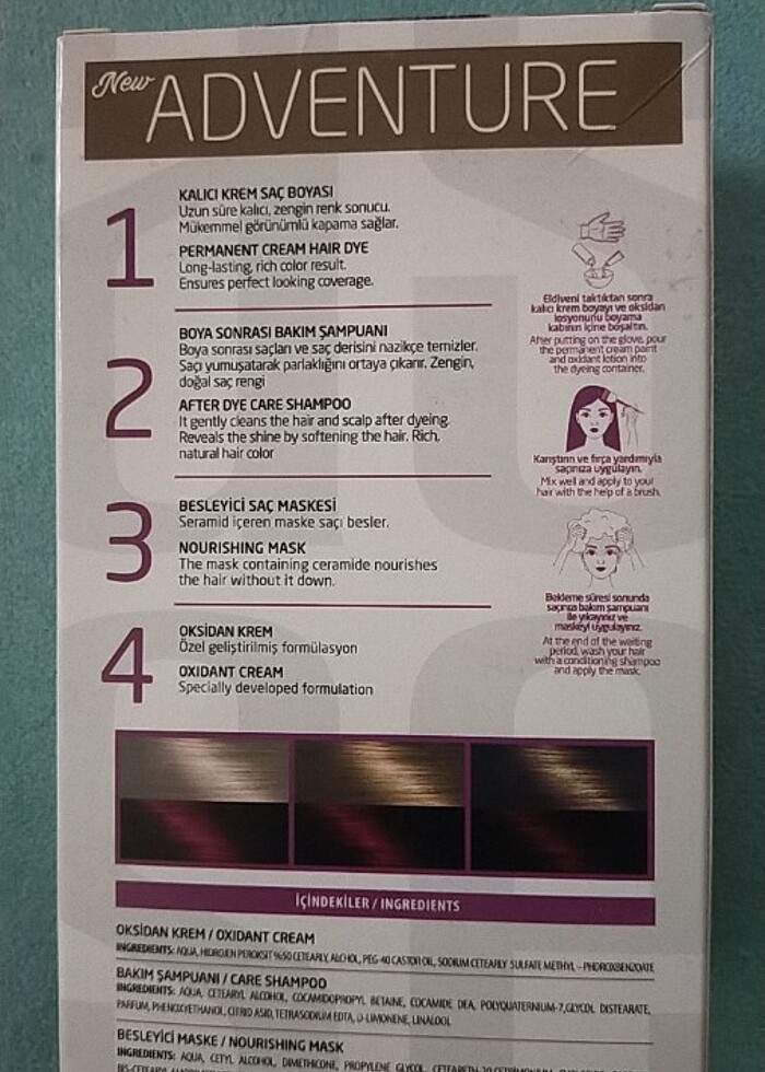 Şarap kızılı saç boyası - Görsel 2